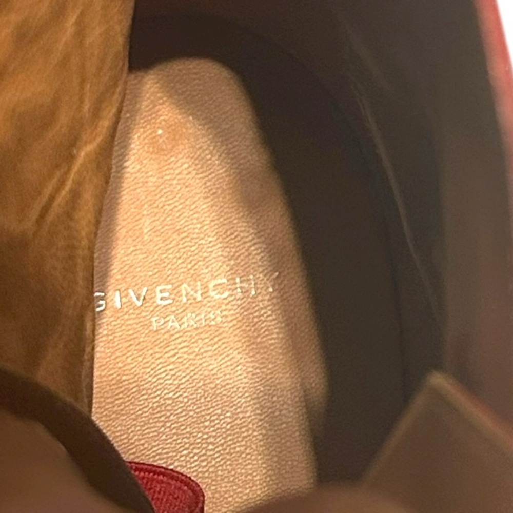 Givenchy red suede moto combat boots - Picture 5 of 9